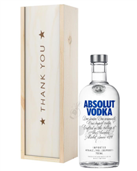 Absolut Vodka Thank You Gift In Wooden Box