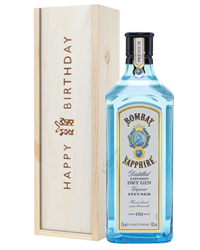 Bombay Sapphire Gin Birthday Gift In Wooden Box