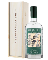 Sipsmith Gin Congratulations Gift In Wooden Box