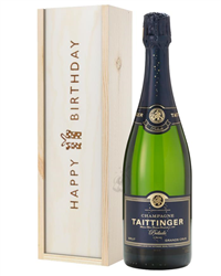 Taittinger Prelude Champagne Birthday Gift In Wooden Box