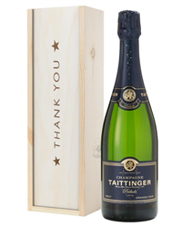 Taittinger Prelude Champagne Thank You Gift In Wooden Box