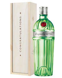 Tanqueray Ten Gin Congratulations Gift In Wooden Box